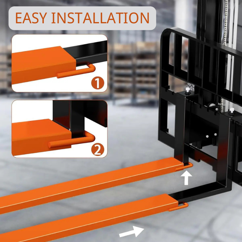 Garvee Pallet Forklift Extensions 84" Length 4.5" Width, Heavy Duty Steel Pallet Fork Extension, 1 Pair Fork Extensions for Forklifts, Orange