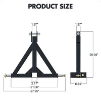 3 Point 2 Inch Trailer Hitch Receiver for Category 1 Tractors - GARVEE