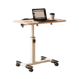 Garvee Overbed Table with Wheels Adjustable Height Foldable Side Table Rolling Laptop Desk Home Office Wood Grain - Wood Grain Color