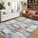 Garvee Checkered Rug 4x6 Washable Boho Rug Multi Color for Living Room Bedroom Dining Room, Low Pile Non Slip Farmhouse Carpet - Multi