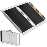 Garvee 2 FT Wheelchair Ramp,Non-Slip Aluminum Door Threshold Portable Folding Wheelchair Ramp for Home, Wheel Chair Ramp for Home Steps, Scooter Ramp for Car, Doorways, Curbs, Stairs - Black