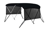 Garvee 3 Bow Bimini Top Boat Cover Sun Shade, Waterproof 600D Polyester, 1" Aluminum Frame, Universal Fit, Detachable Mesh Sidewalls, Storage Boot Included - Black