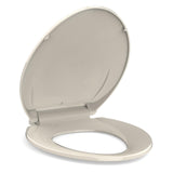 Garvee Elongated Toilet Seat Slow Close Plastic Toilet Cover Almond for Elongated Bowls 18.54-19.05in Length - Almond