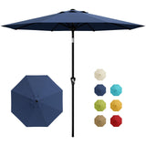 Garvee 9FT Patio Umbrella - Outdoor Table Umbrella with Crank Lift, Tilt, UV Protection, Waterproof - Navy Blue for Pool, Deck, Yard, Garden - Navy Blue
