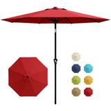 Garvee 10FT Patio Umbrella Red - Outdoor Table Umbrella with Crank Lift, Tilt, UV Protection, Waterproof for Pool, Deck, Yard, Garden - Red