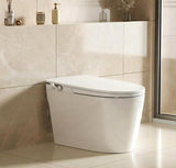 Garvee Smart Toilet with Bidet for Low Water Pressure, Tank & Pump Flush, Heated Elongated Seat, LED Night Light, ADA Compliant, White