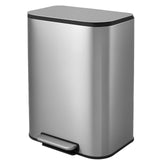 Garvee Stainless Steel 14 Gallon Kitchen Trash Can with Soft Close Lid, Removable Inner Bucket, Step Pedal, Fingerprint Resistant, Large Capacity 51L, Silver