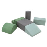 Garvee Foam Climbing Blocks 6PCS Set Waterproof Toddler Climbing Toys Indoor Baby Jungle Gym Lightweight Multi-Color - Green