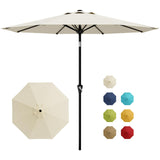 Garvee 9FT Patio Umbrella - Outdoor Table Umbrella With Crank Lift, Tilt, UV Protection, Waterproof - Beige - Beige
