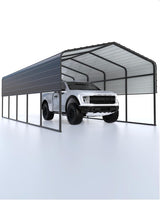 Garvee 12'×26'×10' Metal Carport Heavy Duty Galvanized Roof All-Weather Shelter for Cars Boats Trucks