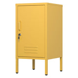 Garvee Metal Locker Nightstand Lockable Metal End Table Modern Bedside Table 27.55"h x 13.78"w x 14.96"d Black - Orange
