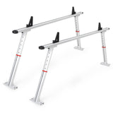 Garvee Adjustable Aluminum Truck Ladder Rack 35.4-71in Width, Heavy Duty Cargo Support System, Silver - Silver