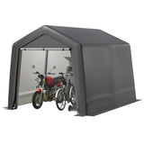 Garvee Outdoor Portable Storage Shed 8x8FT Waterproof UV Resistant Grey for Motorcycle Bike Gardening Tools