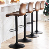 Garvee Swivel Bar Stools Set of 2 Adjustable Counter Height Barstools with Back 24-32 Inch Gray Faux Leather