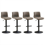 Garvee Adjustable Swivel Bar Stools Set of 2, Gray Faux Leather, 24-32 Inch, Kitchen Island, Modern Home Bar