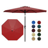 Garvee 10' Patio Umbrella with Crank Lift & Push Button Tilt, Table Umbrella Outdoor Patio 8 Sturdy Ribs for Yard, Deck, Pool, Red - Red