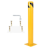 Garvee Robust Steel Safety Barrier Yellow High Visibility Traffic Control 91cm Height 11.4cm Diameter Parking Warehouse Protection