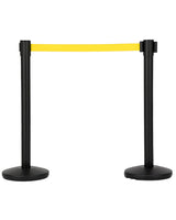 Garvee Crowd Control Stanchion Set 2 Pack with Retractable Belt Heavy Duty Barrier for Events Bank Hotel 6.6 ft Yellow