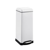 Garvee 8-Gallon Step-Open Trash Can with Soft-Close Lid, Removable Inner Bucket, White for Home Kitchen Laundry Room Office Bathroom