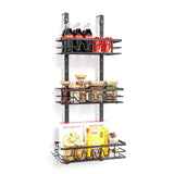 Garvee 3-Tier Hanging Spice Storage Rack Organizer Over The Door Pantry Kitchen Cabinet Space-Saving Iron Durable - 
