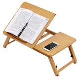 Garvee Laptop Desk for Bed Bamboo Adjustable Height Angle Foldable Tray for Sofa Couch Floor