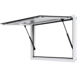 Garvee 60 in x 36 in Aluminum Alloy Food Truck Service Window with Awning Door & Drag Hook for Food Trucks and Concession Trailers, 85° Stand, Modular Design - White