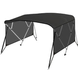 Garvee 4 Bow Bimini Tops for Boat, Black, 8'L x 54"H x 73"-78"W, Aluminum Frame, Marine-Grade Canvas Canopy - Black