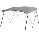 Garvee 3 Bow Boat Bimini Top with Removable Side Curtains, Marine-Grade Canvas, Adjustable Poles, 6' x 54"-60", Durable Grey - Grey