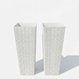 Garvee 2 Pack Large Indoor Outdoor Planters With Removable Liners 24 Inch White - White