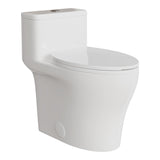 Garvee One Piece Toilet ADA Comfort Chair Height Seat Compact Elongated Side Lever Flush 17.5 Inches White