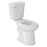 Garvee Two Piece Toilet 19" Elongated ADA Comfort Height With Upgraded Flushing, Single Handle, White, 12" Rough-in - Side Flush