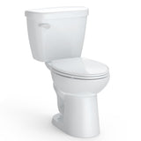 Garvee Two-Piece Elongated Toilet 1.28 GPF Powerful Single Flush 15.6 Inch Universal Height White