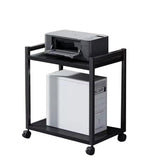 Garvee Computer Tower Stand 2 Tier Adjustable PC Tower Stand CPU Holder Cart with Locking Caster Wheels Metal Computer Cart