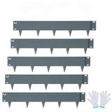 Garvee Galvanized Steel Landscape Edging 5-Pack Metal Edging for Yard Pathway & Flower Beds, Flexible, Weather-Resistant, Silver - 39*6.15Inch 5-Pack Dark Gray