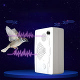 Garvee Ultrasonic Bird Repeller Dual Horn Electronic Bird Scare Device for Garden Farm Patio, Adjustable Sound Waves, Rechargeable Battery, Compact Design