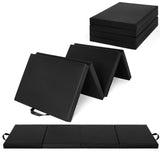 Garvee 6x2Ft Folding Gymnastics Mat Thick Portable Exercise Mat for Home Gym Yoga Pilates Aerobics Martial Arts, Four Pads Folding Design, Black - Black Four-Fold Mat