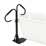 Garvee 2-Way Hot Tub Handrail, 360° Swivel, Adjustable 38-58", Heavy Duty, Rust Resistant, Indoor/Outdoor Safety Grab Bar - Black