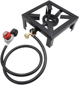 Garvee Heavy-Duty Cast Iron Gas Boiling Ring Portable Propane Single Burner Stove Home Brewing BBQ Outdoor Cooking Black