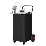 Garvee 30-Gallon Portable Fuel Tank With Manual Pump And Four Wheels For Vehicles, Lawnmowers, ATVs, Boats, Black