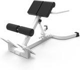 Garvee Roman Chair Back Extension Bench Adjustable Angle Height Hyperextension Workout Station Home Gym Dual-Adjustable Backrest Non-Slip Base Heavy-Duty - White
