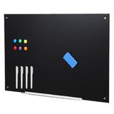 Garvee 18x24 Inch Frameless Magnetic Glass Dry Erase Board for Office Home School Conference Room, Large Tempered Glass Whiteboard, Clear Surface - 1Black