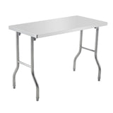 Garvee Commercial Worktable Folding Workstation Stainless Steel Heavy-Duty 48x30 Inch Silver Kitchen Island