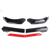 Garvee Front Bumper Lip Spoiler And Side Skirt Splitter Kit ABS Side Skirts Lip For BMW Or 1.9M Wide Cars Black Red