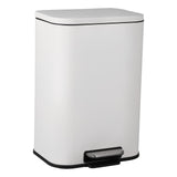 Garvee 13.2 Gallon Stainless Steel Step Trash Can with Soft-Close Lid & Removable Inner Bucket for Kitchen Office Bathroom, White, Rectangular - White