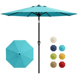 Garvee 9FT Patio Umbrella - Outdoor Table Umbrella With Crank Lift, Push Button Tilt, 8 Sturdy Ribs - UV Protection Waterproof Sky Blue for Pool, Deck, Yard, Garden - Sky Blue