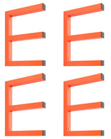 Garvee Lumber Storage Rack Set Of 4 Heavy Duty Steel 3-Tier Wall Mount Wood Organizer Shelves 1200LBS Capacity Orange For Shed Workshop Garage