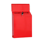 Garvee Red Wall-Mount Metal Mailbox with Lock and Key for Front Door, Office, Garden, Secure Outdoor Drop Box - Red