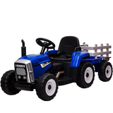 Garvee Ride - P Series: 12V Electric Tractor & Trailer for Kids, 3-6 Yrs - With RC - Blue / 25W - Blue