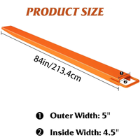 Garvee Pallet Forklift Extensions 84" Length 4.5" Width, Heavy Duty Steel Pallet Fork Extension, 1 Pair Fork Extensions for Forklifts, Orange