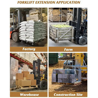 Garvee 96" Forklift Pallet Extensions, Heavy Duty Fork Extensions 5.3 in Width, 5500 LBS Capacity, Forklift Truck Accessory, Warehouse Use, Steel Finish